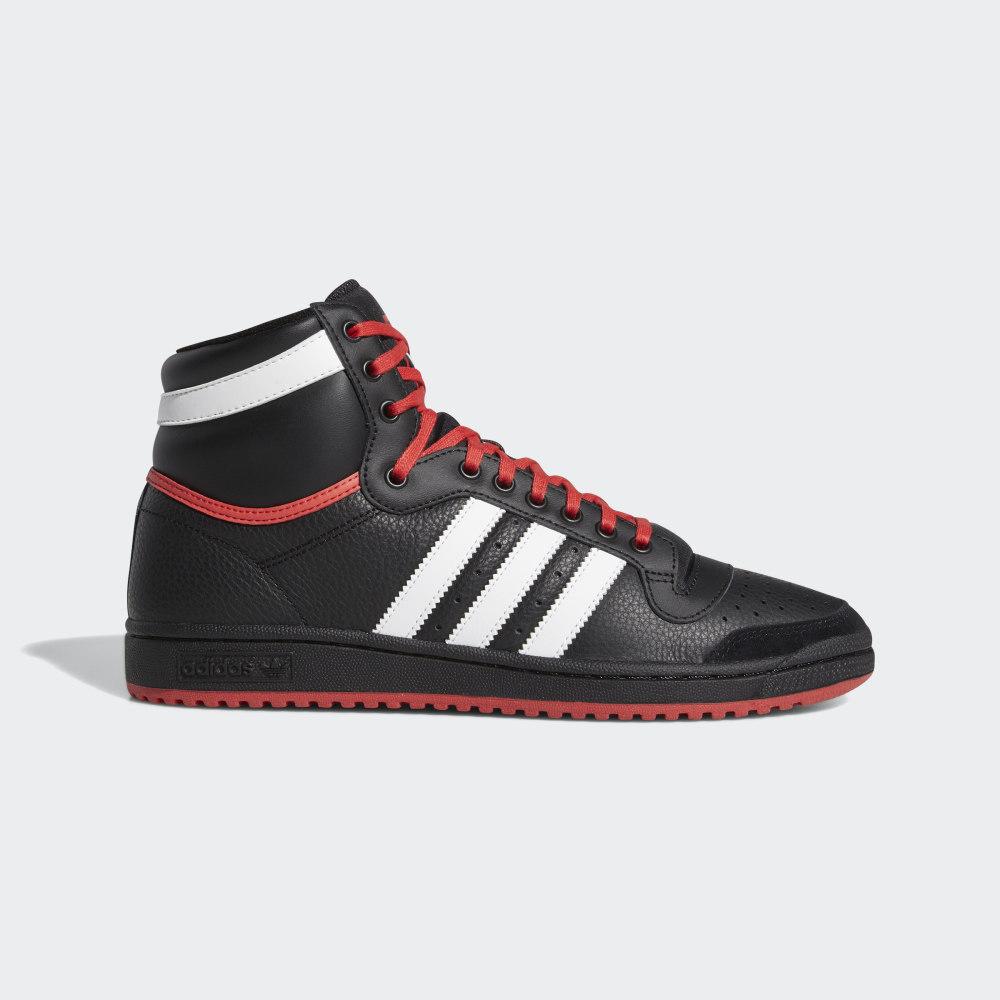 Adidas Men's Top Ten Hi Originals Shoes Black/White/Red Ireland EF6365